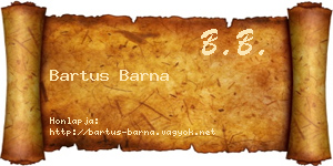 Bartus Barna névjegykártya